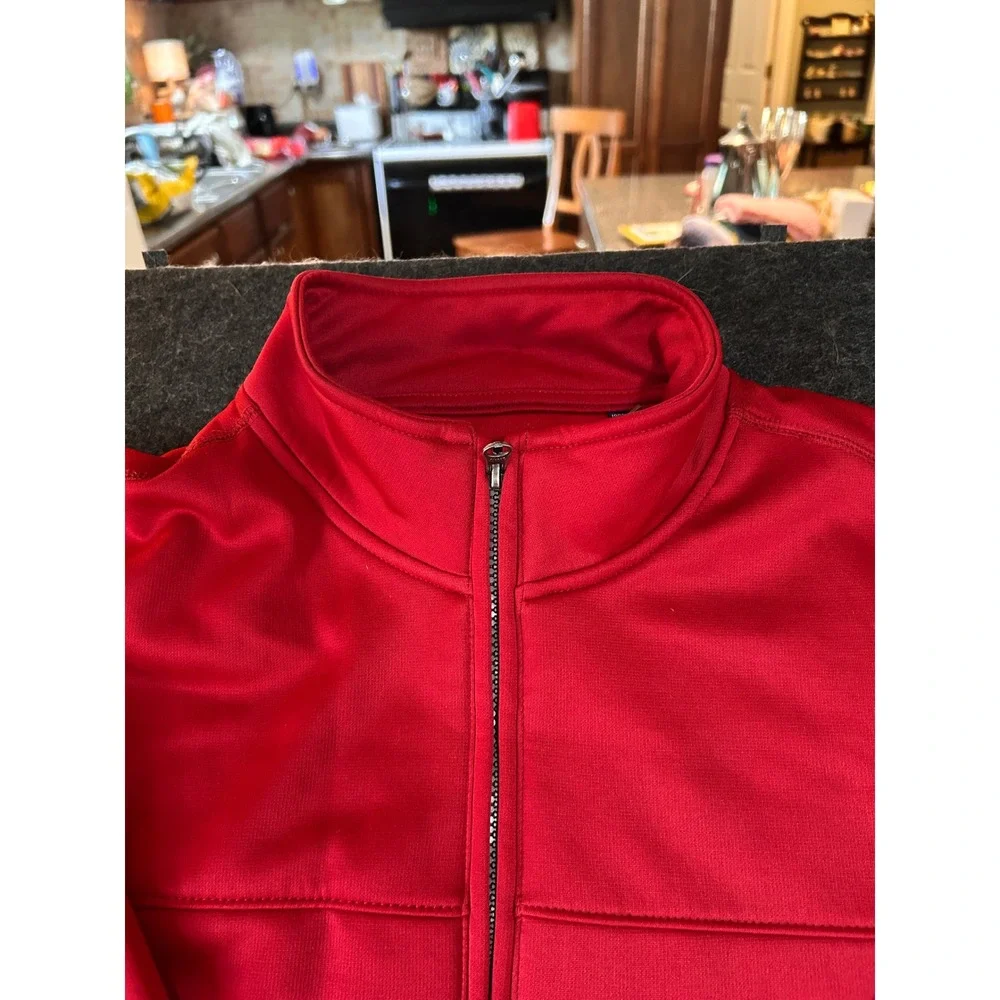 Chaps Mens Red Full‎ Zip Track Jacket Mock Neck Performance XXL NEW